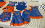 mixed orange and blue licensed U of F logo toddler dresses (4) 0 to 3 (5) 3to 6 (1) 6 to 9 mos