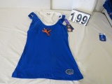 Touch licensed UofF  women's tank top dress blue trimmed in orange with gator head logo