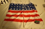 size XL Swim shorts American Flag Gator Logo with rear pocket