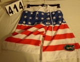 size L Swim shorts American Flag Gator Logo with rear pocket