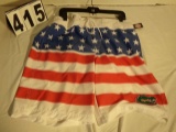 size L Swim shorts American Flag Gator Logo with rear pocket