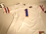 Florida Gators # 1 Limited White Jersey with  Embroidered Logo   Large