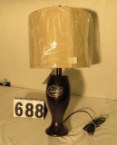 Florida Gators turned wood mahogany table lamps with shades (no bulb)