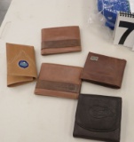 mixed leather billfolds, card holders, trifold billfold, bilfold billfold with Florida Gators logo s