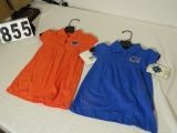 baby and toddler dresses mixed orange and blue with gator head logo (4) 0 to 3 mos (6) 6 to 9 mos (2