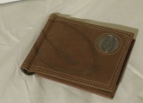 Florida Gator Leather Trifold  Billfold with Football Picture Inside