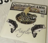 Florida Gator Camo Licensed die cut vinyl decals Features Gator Head and Two Bass