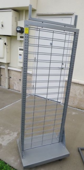 powder coated wire display rack on casters