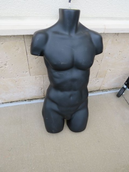 black mannequin bust for shirt or jacket display