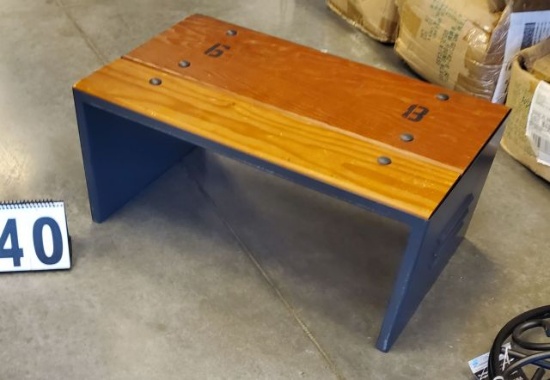 sturdy wood merchandise display riser or step stool 24" wide x 14" deep x 10" high