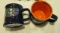 Florida Gator Ceramic Relief Mug. Blue with orange inside and Florida Gators on inside rim.