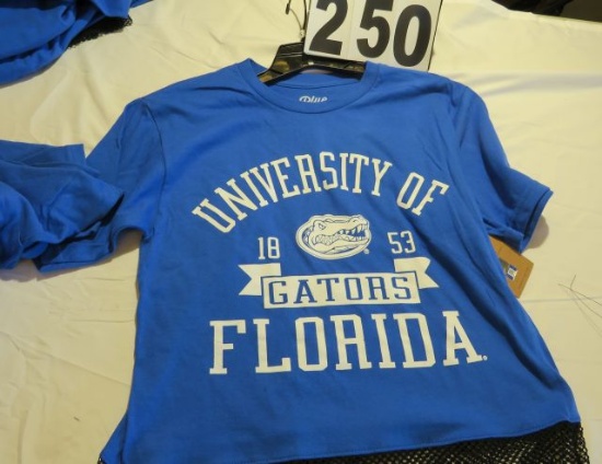 Florida Gator women's Blue84 Mesh bottom waist length t-shirt (4)S, (6)M, (2)L, (1)XL