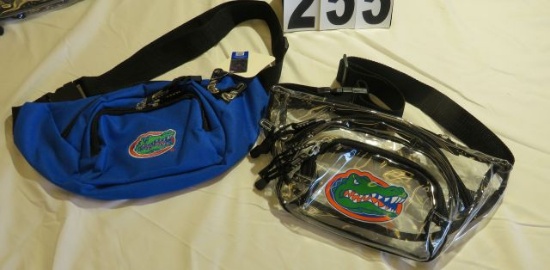 Florida Gator fanny packs: (3) Clear Stadium approved and (3) Royal
