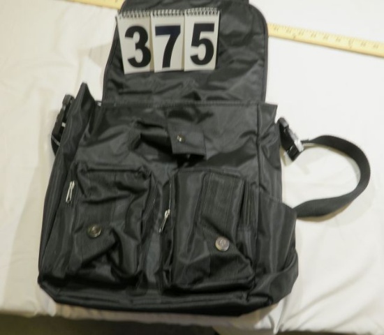 Black diaper bag with Gator liner and embroidered Gator head