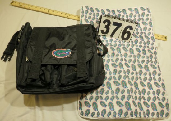 Black diaper bags with Gator liner and embroidered Gator head