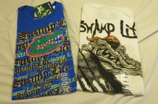 Florida Gator Swamp Life t-shirts. White: (6)S and Royal (5)S