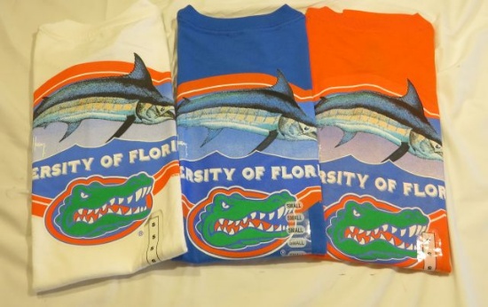 Florida Gator Guy Harvey Master's t-shirt with sailfish. Orange (6)S, White (6)S, Royal (6)S