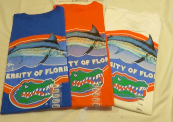 Florida Gator Guy Harvey Sailfish t-shirts. Royal (10)S, White (6)S, Orange (1)S