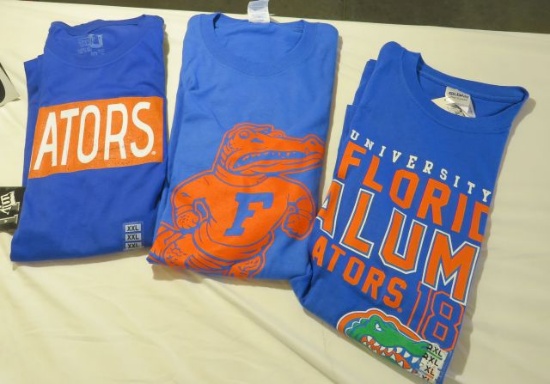 Assorted Florida Gator t-shirts. One Albert, one Alumni and one Gators. (3)XXL