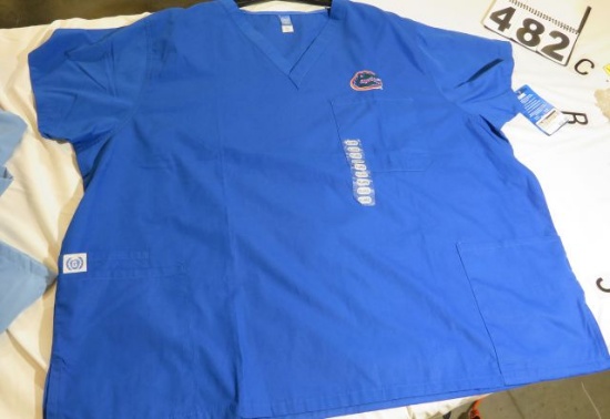 Gator scrub tops- 4 mixed design/colors (2)XS, (3)L, (12)2XL, (1)3XL