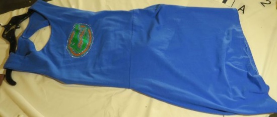 Florida Gator Ladies Blue Gator bedazzled tank dress (1)M, (4)L