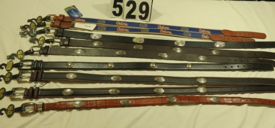 Assorted men's belts (1)size 30 (7) size 32 (1) size 34
