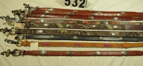 Assorted belts (1)size 28, (3) size 32, (3) size 34, (1) size 42, (1) size 44