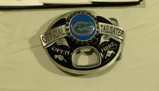 Gator belt buckle with bottle opener