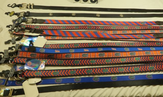 Assorted belts (2) adjustable, (8)XS, (4)S, (1)M, (1) size 32, (1) size 36