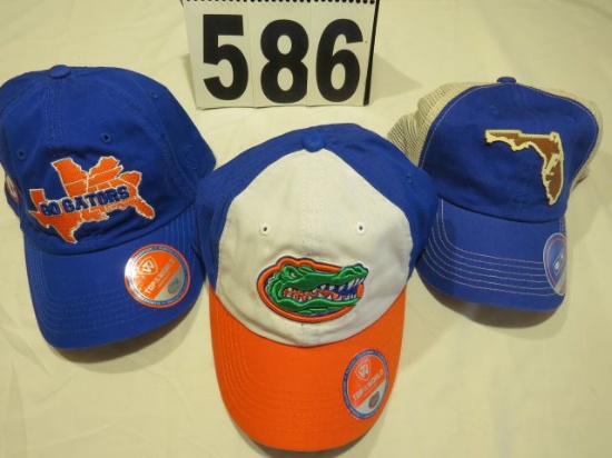 Gator Top of the World adjustable hats. SEC conference state, mesh back Florida outline, color block
