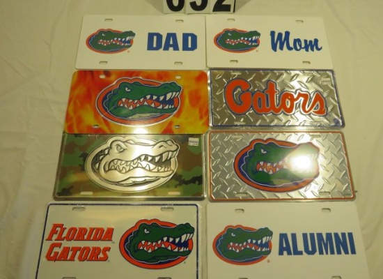 Assorted Florida Gator Metal and Plastic License Plates