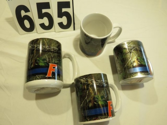 Assorted Ceramic Florida Gator Camo Mugs (4)15oz and (3)10oz