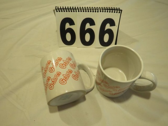White Ceramic Repeating Gator Script Mugs