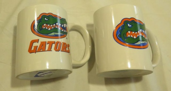 Florida Gator Assorted White Mugs (3) Double Sided Gator Head w/ Gator Script (2) Gator Head