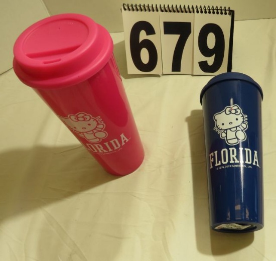 Florida Gator Hello Kitty Travel Cup with Lid (10) Blue (10) Pink