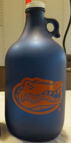 Florida Gator Blue Glass Growler 64oz