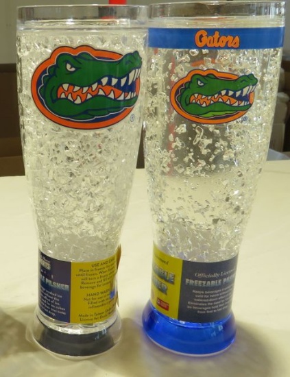 Florida Gator Freezer Flared Tall Pilsner 16oz tumblers  (11) Gator Head (4) Gator Head w/ Gator Scr
