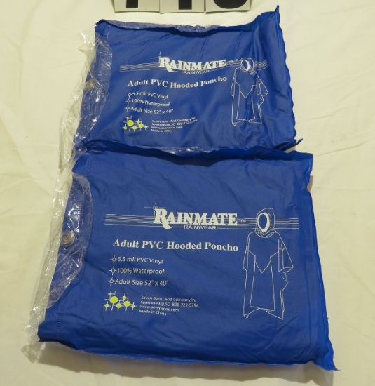 Blue Adult Hooded Poncho Sixe 52X40