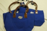 Blue small Gator bags with silver Gator head emblem
