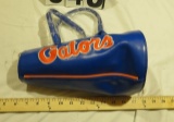 Embroidered Gator megaphone shaped pleather bag