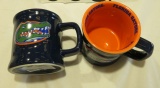 Florida Gator Ceramic Relief Mug. Blue with orange inside and Florida Gators on inside rim.