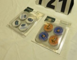 Florida Gator Magnets 4pk (7) White (1) Orange and Blue
