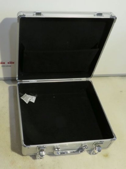 aluminum tool box with keys felt lined interior 13" x  12" x 5"deep