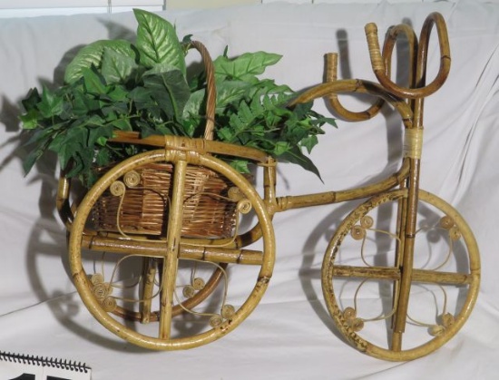 rattan tricycle planter
