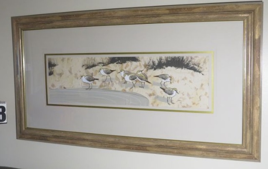 framed art with sandpipers 54 L x 29H