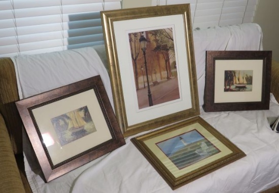 4 home decor framed art prints