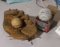 Vintage Hutch baseball glove and ball from 1970's plus new softball