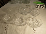 group of 6 open baskets clear glass
