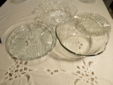 group of platters and punch bowl