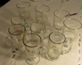 Christmas holly glasses and stems